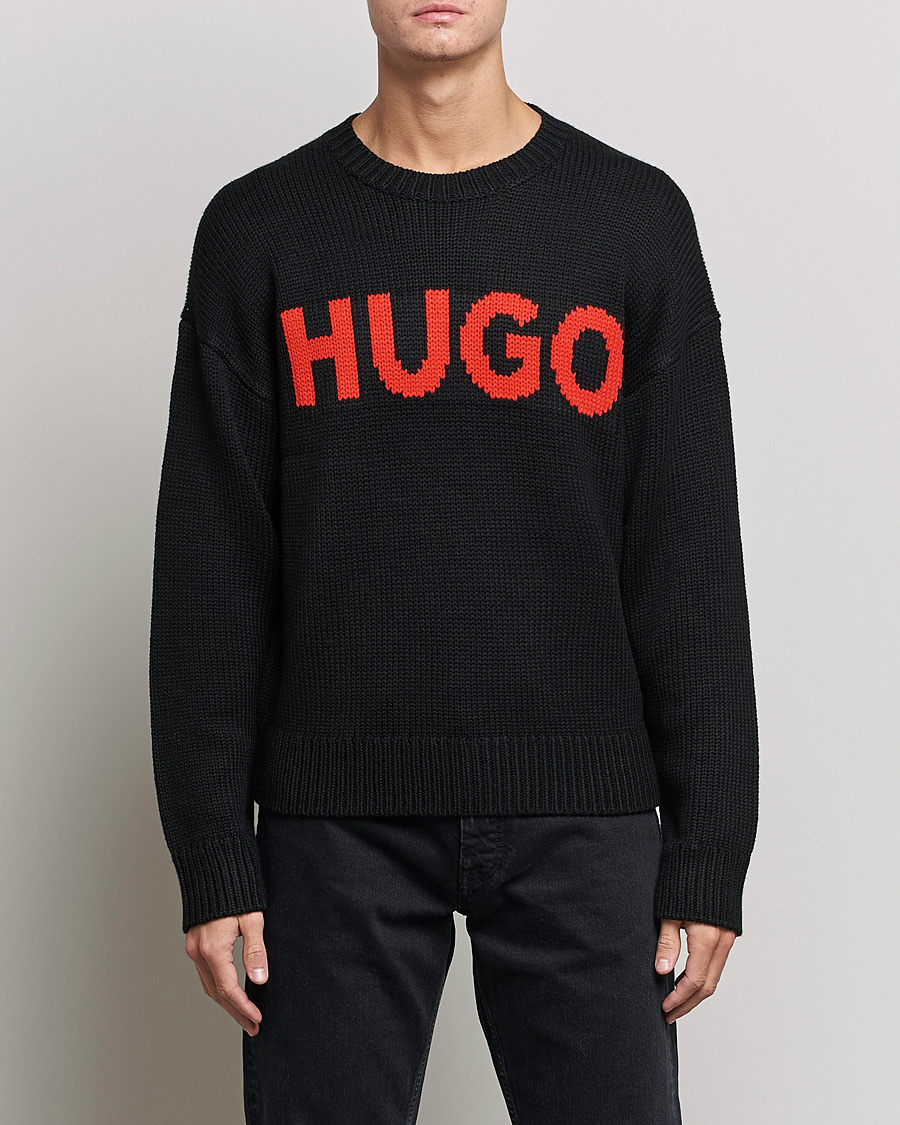 Herre | HUGO | HUGO | Slogonon Knitted Sweater Black