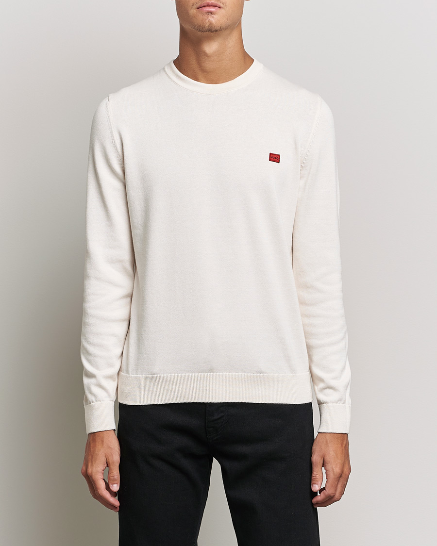 Herre | Gensere | HUGO | San Cassius Knitted Sweater Natural