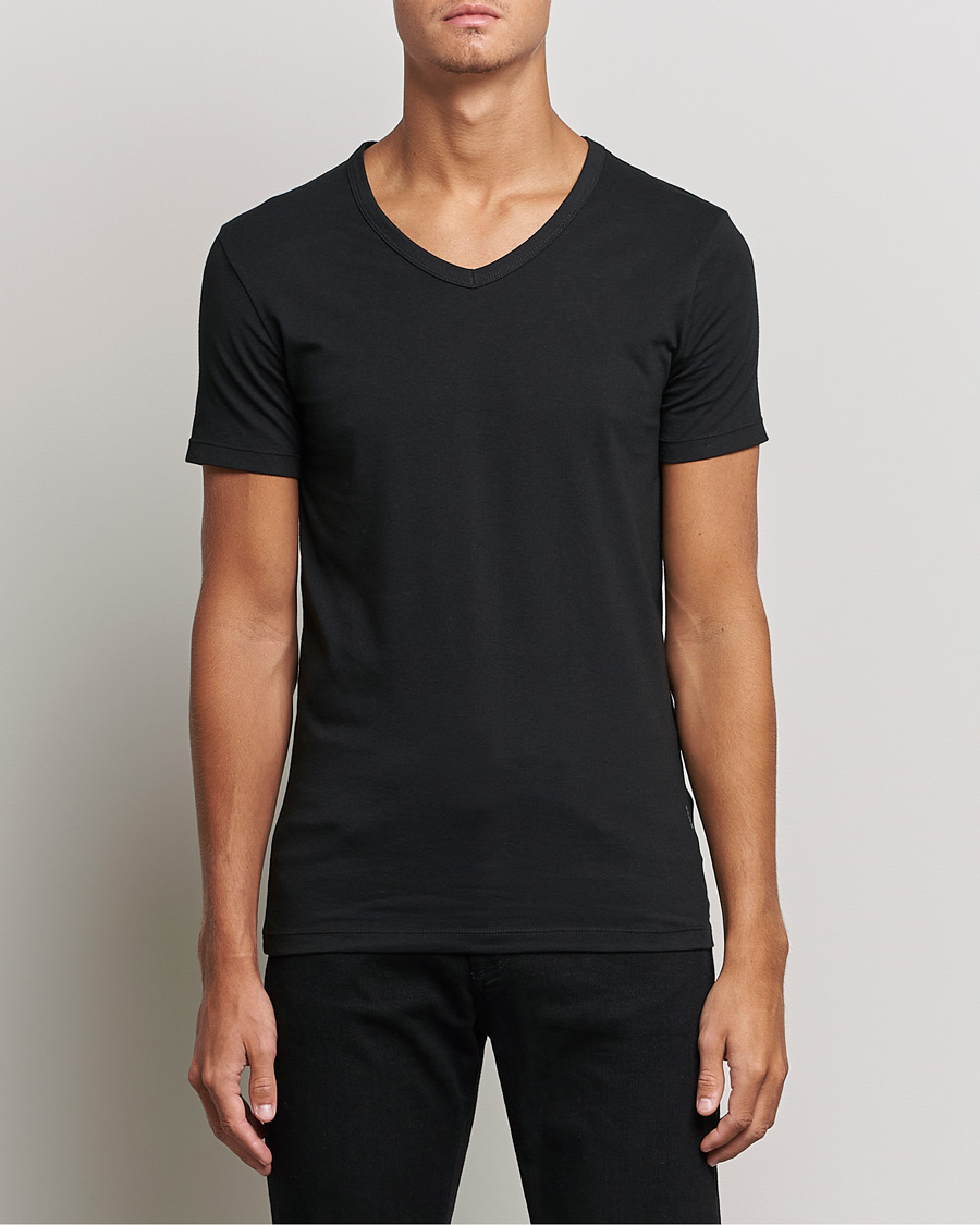 Herre | Flerpakning | BOSS BLACK | 2-Pack V-Neck Slim Fit T-Shirt Black
