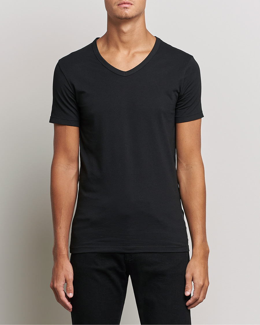 Herre | Flerpak | BOSS BLACK | 2-Pack V-Neck Slim Fit T-Shirt Black