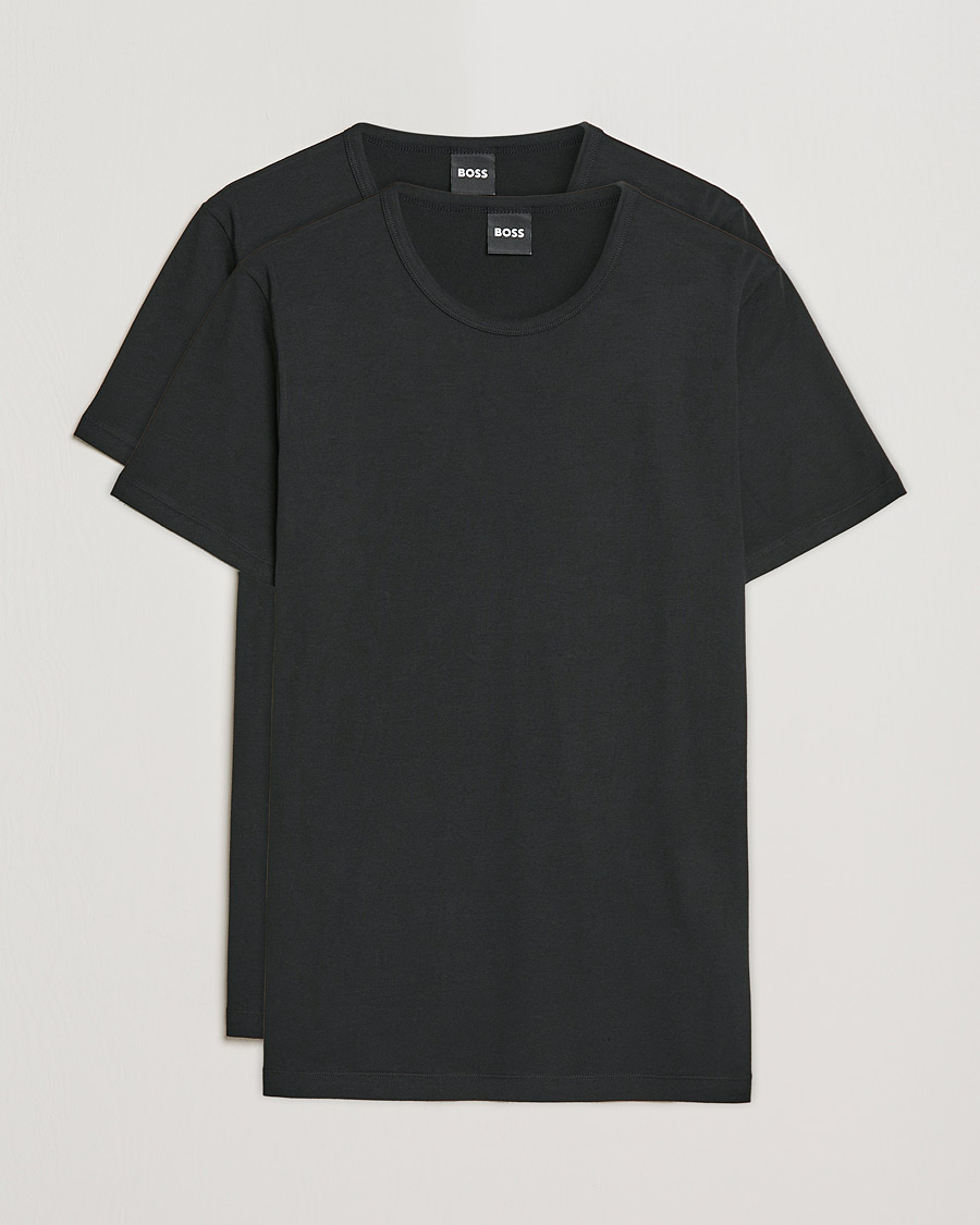 Herre |  | BOSS BLACK | 2-Pack Crew Neck Slim Fit T-Shirt Black