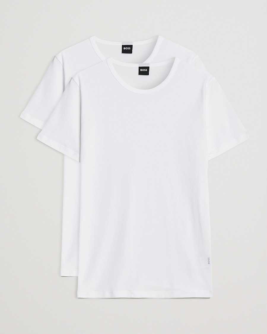 Herre | Klær | BOSS BLACK | 2-Pack Crew Neck Slim Fit T-Shirt White
