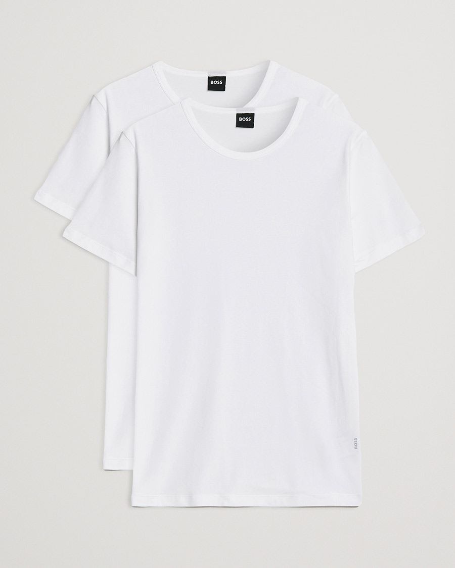 Herre | T-Shirts | BOSS BLACK | 2-Pack Crew Neck Slim Fit T-Shirt White