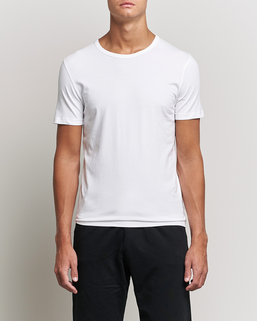 Men | T-Shirts | BOSS BLACK | 2-Pack Crew Neck Slim Fit T-Shirt White