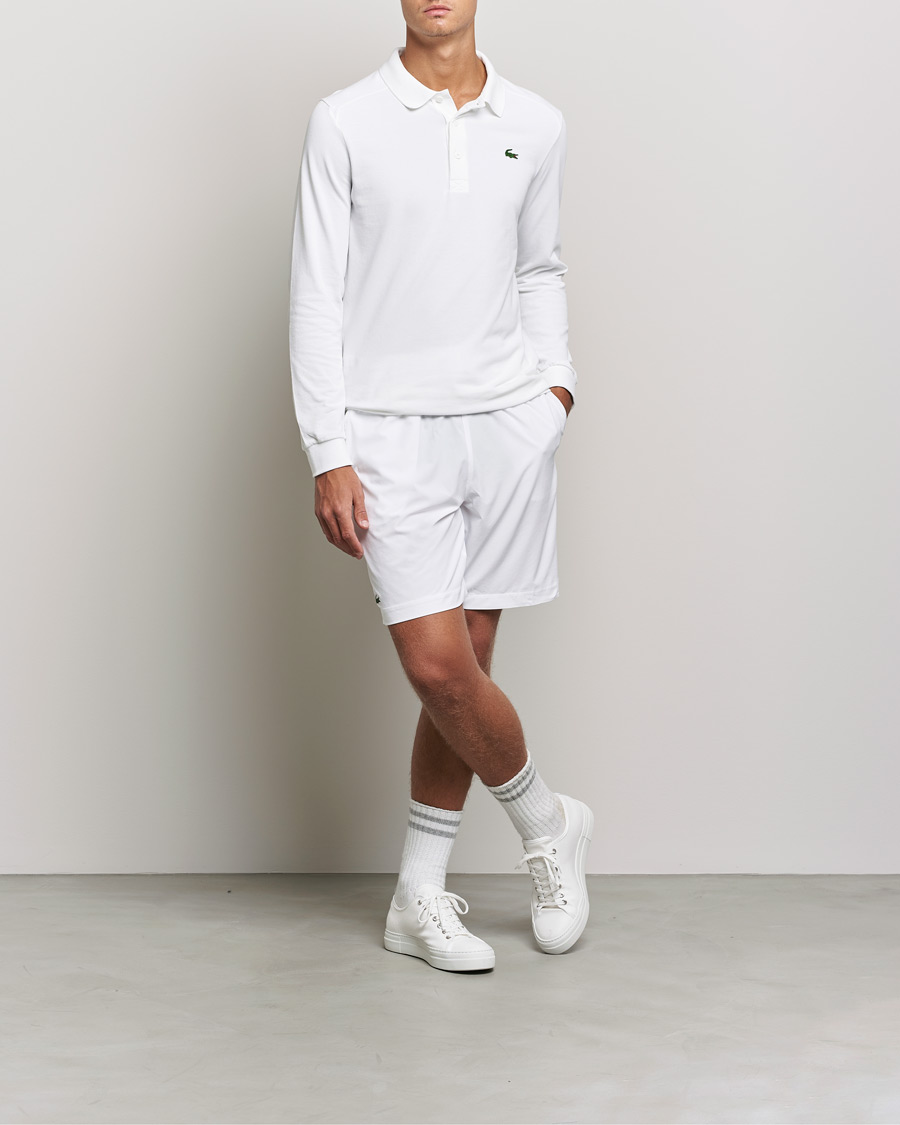 Herre | Pikéer | Lacoste Sport | Performance Long Sleeve Polo White