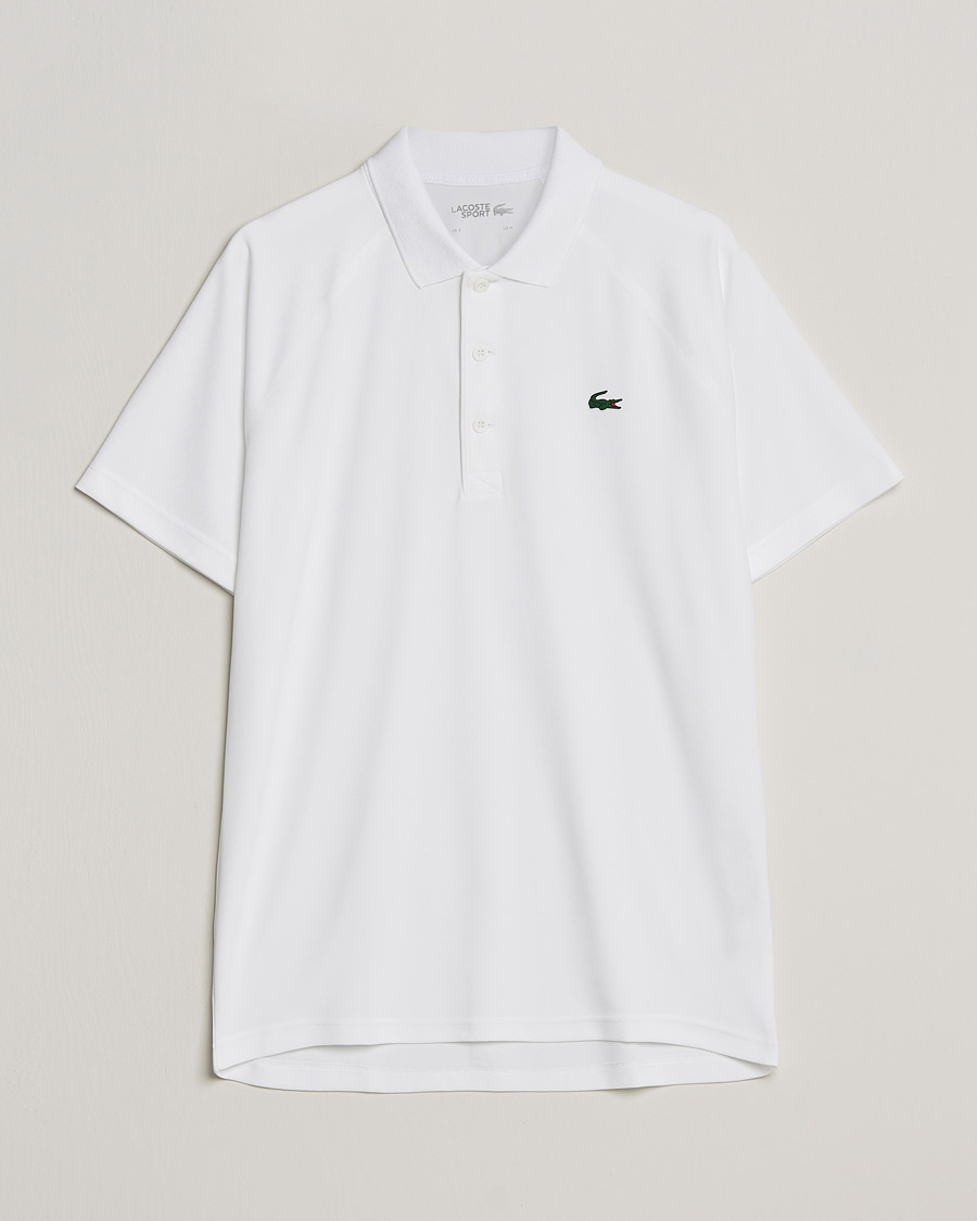 Herre | | Lacoste Sport | Performance Ribbed Collar Polo White