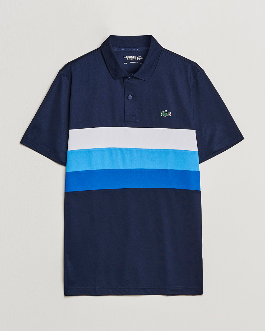 Herre | Pikéer | Lacoste Sport | Performance Striped Polo Navy Blue