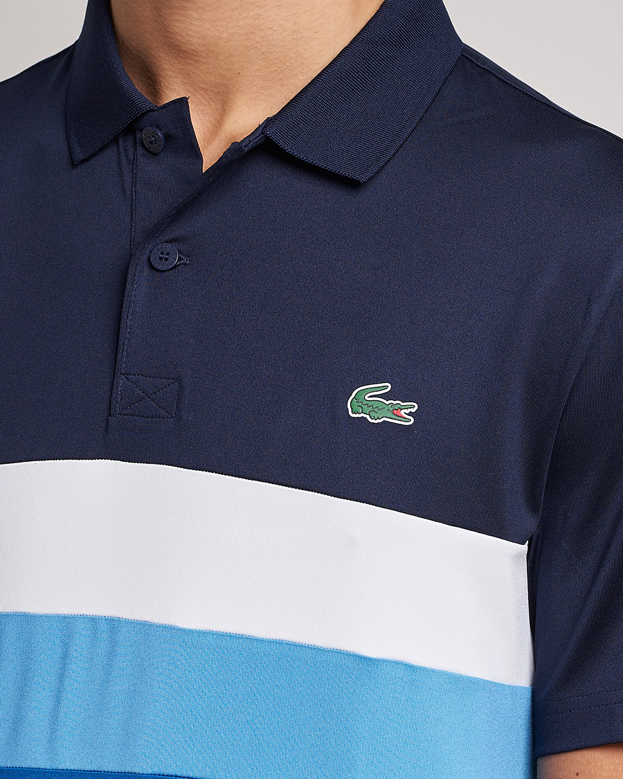 Herre | Pikéer | Lacoste Sport | Performance Striped Polo Navy Blue