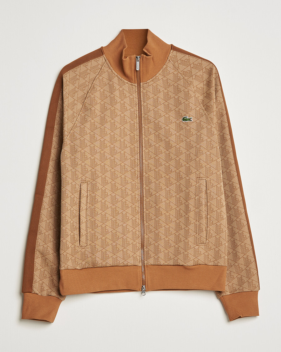 Herre | Gensere | Lacoste | High Neck Zip Mongram Jacuard Sweatshirt Viennese