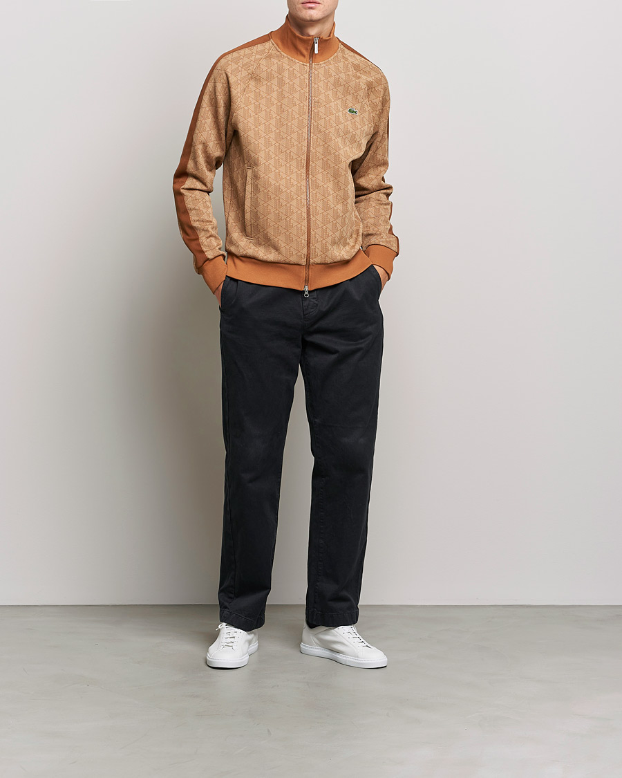 Herre | Gensere | Lacoste | High Neck Zip Mongram Jacuard Sweatshirt Viennese