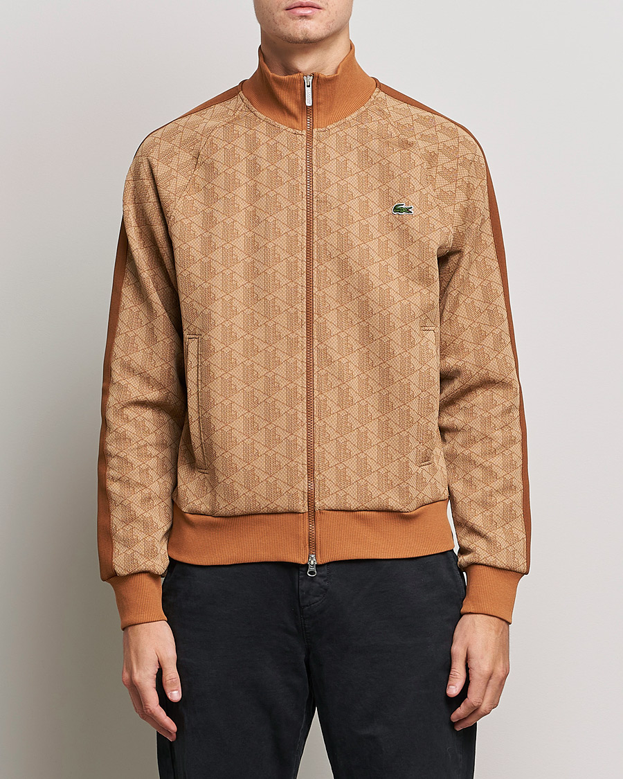 Herre | Gensere | Lacoste | High Neck Zip Mongram Jacuard Sweatshirt Viennese