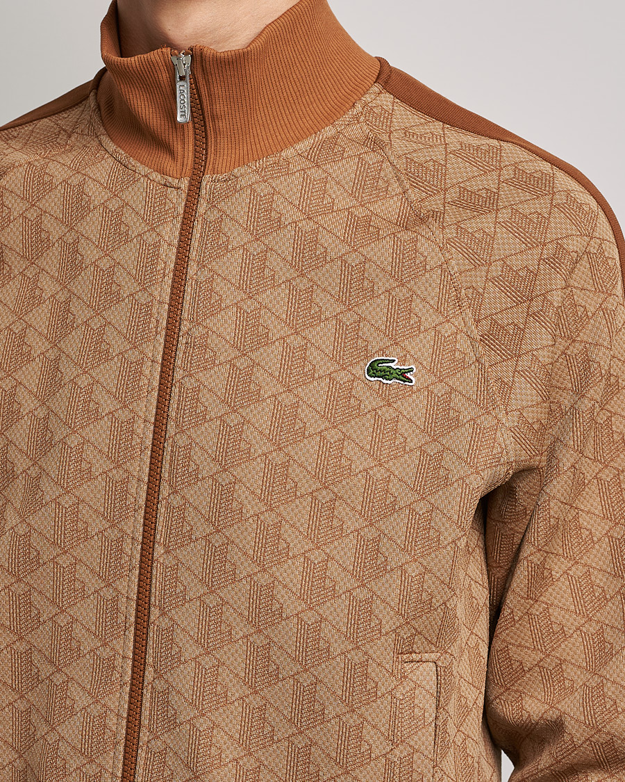 Herre | Gensere | Lacoste | High Neck Zip Mongram Jacuard Sweatshirt Viennese