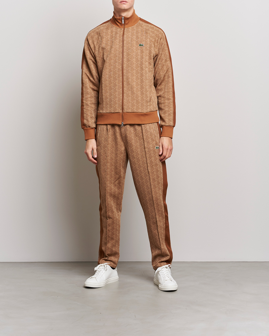 Herre | Bukser | Lacoste | Monogram Cotton Jacuard Tapered Trackpants Viennese