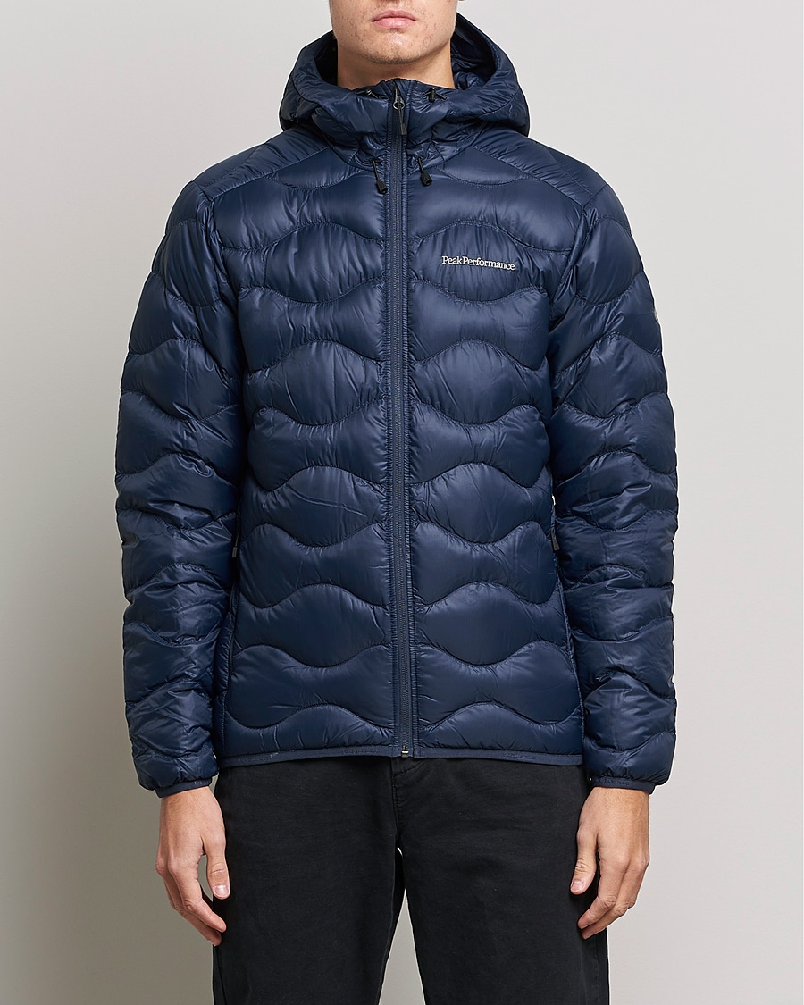 Herre | Jakker | Peak Performance | Helium Down Hooded Jacket Blue Shadow