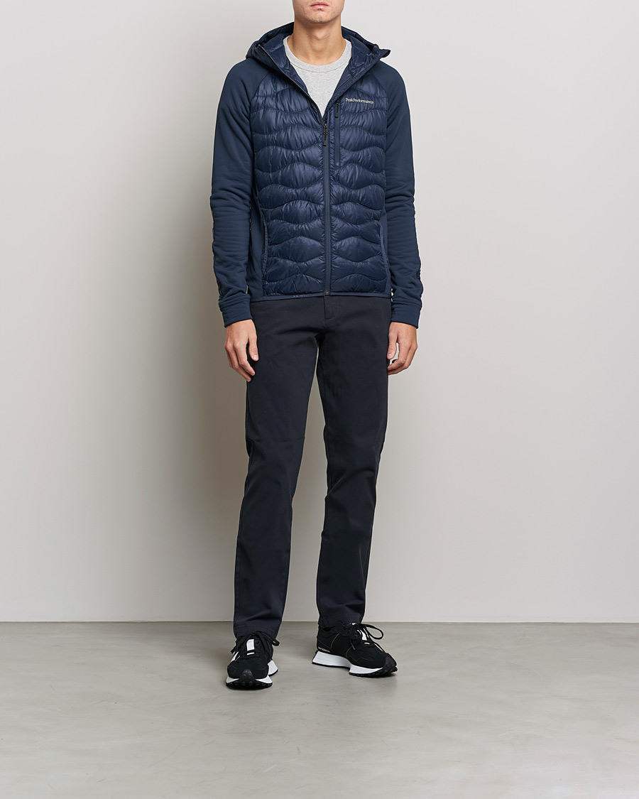 Herre | Jakker | Peak Performance | Helium Down Hybrid Hood Jacket Blue Shadow