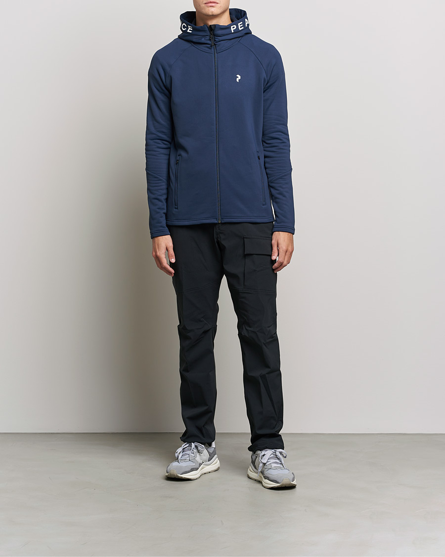 Herre | Gensere | Peak Performance | Rider Zip Fleece Hood Jacket Blue Shadow