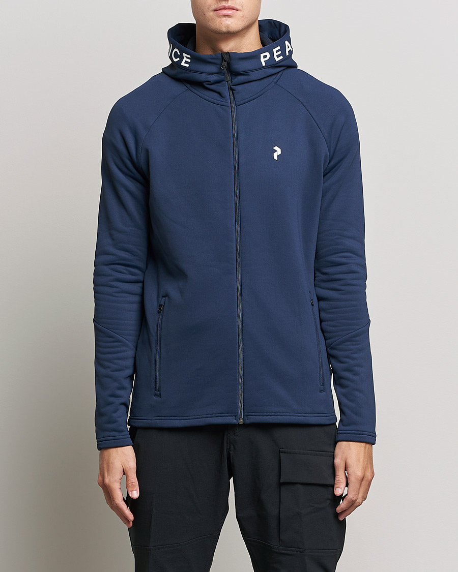Herre | Gensere | Peak Performance | Rider Zip Fleece Hood Jacket Blue Shadow