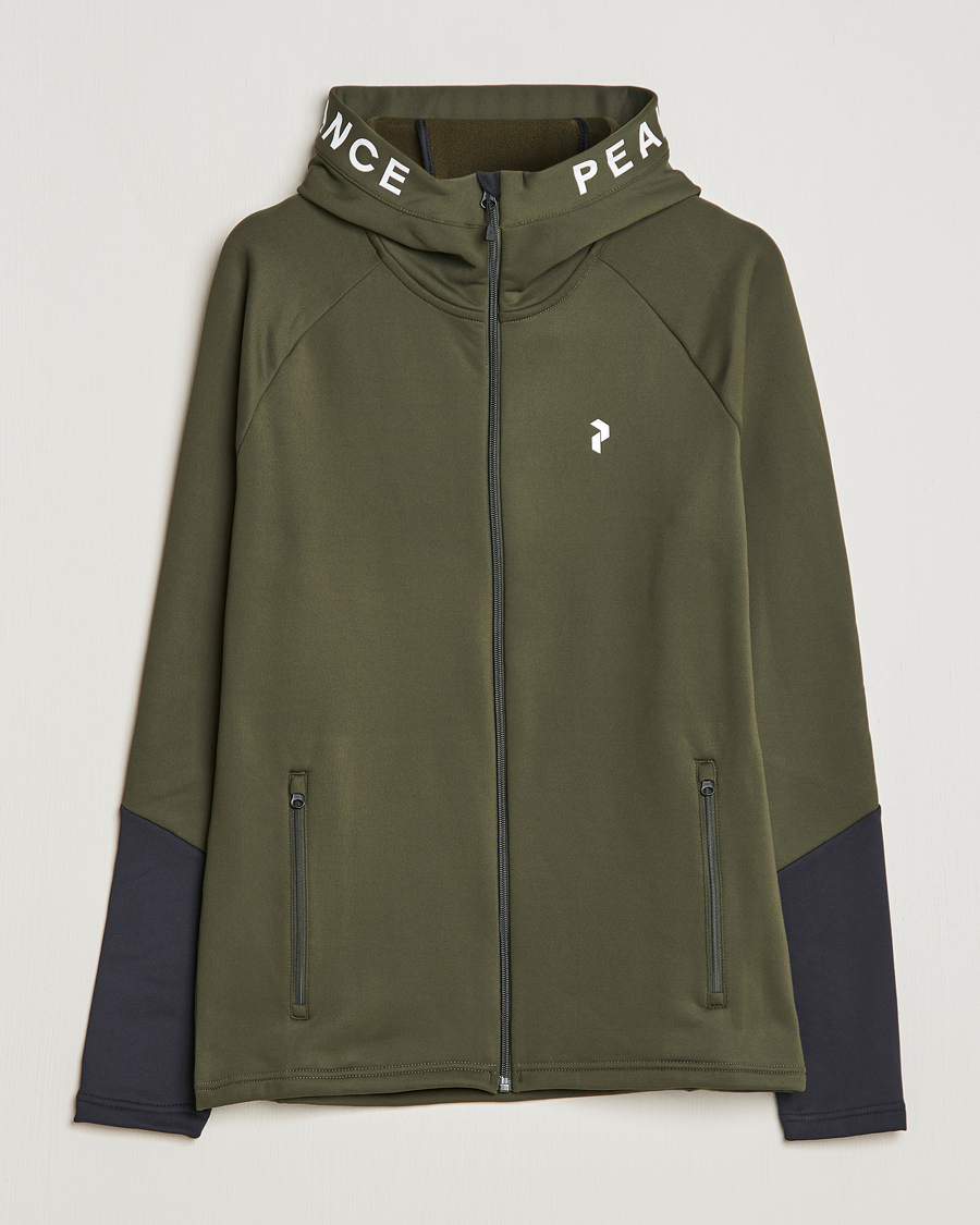 Herre | Gensere | Peak Performance | Rider Zip Fleece Hood Jacket Forest Night Black