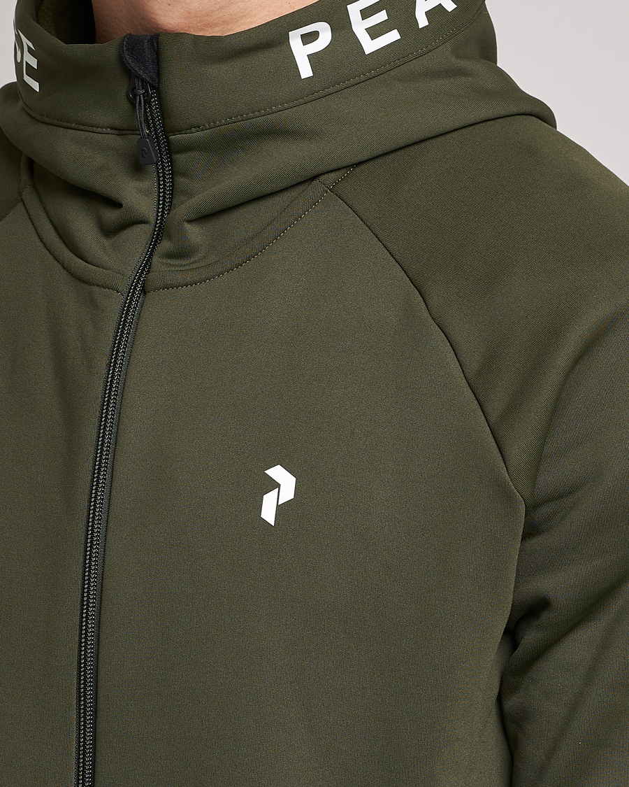 Herre | Gensere | Peak Performance | Rider Zip Fleece Hood Jacket Forest Night Black