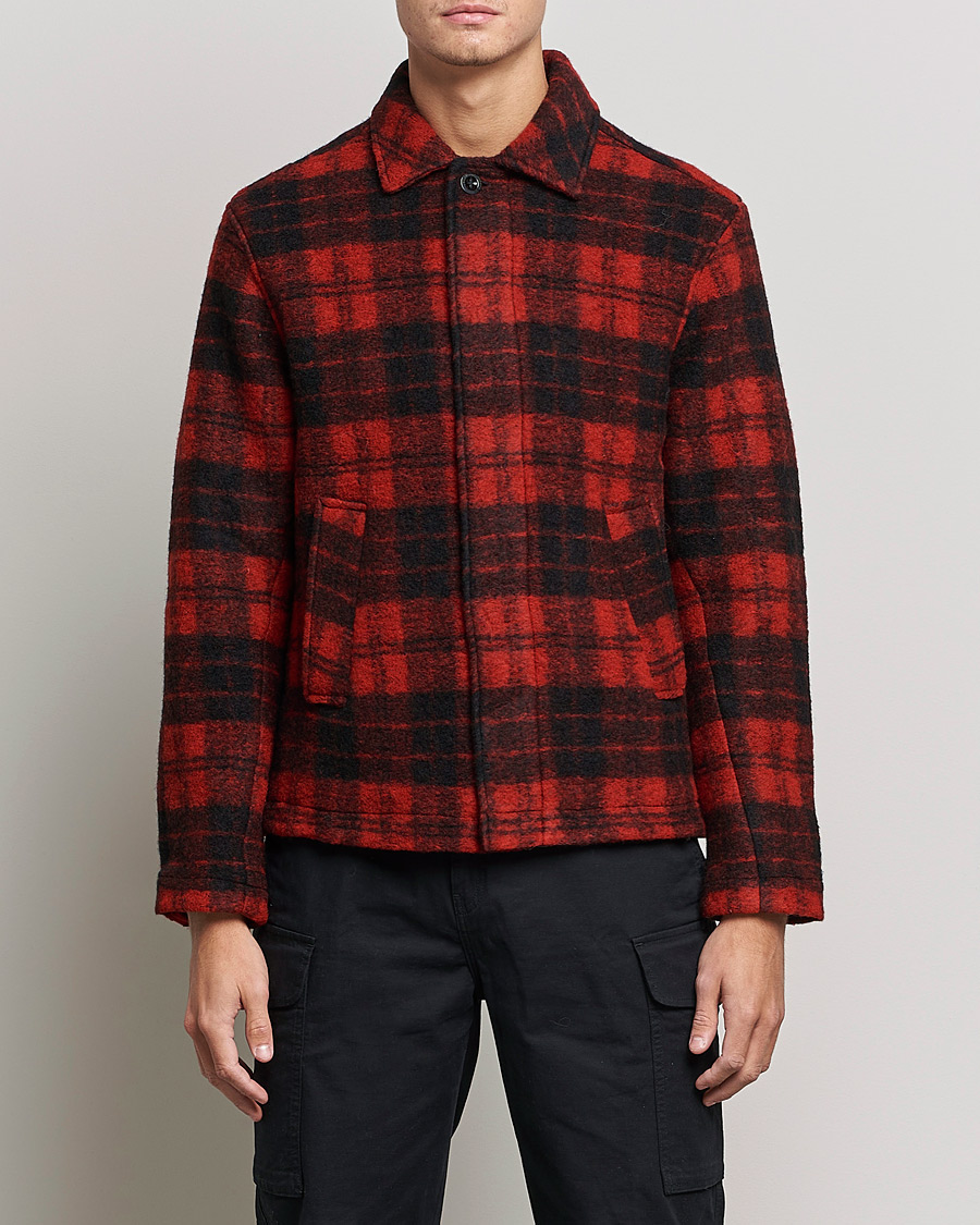 Herre | Skjortejakke | Peak Performance | Wool Overshirt Checked Red