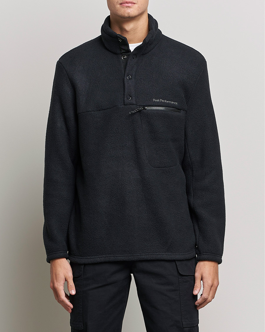 Herre | Gensere | Peak Performance | Fleece Snap T-Neck Black