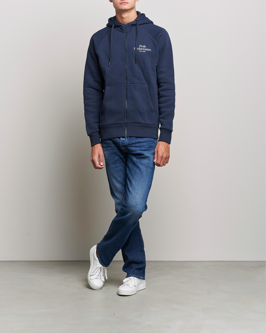Herre | Gensere | Peak Performance | Original Zip Hoodie Blue Shadow