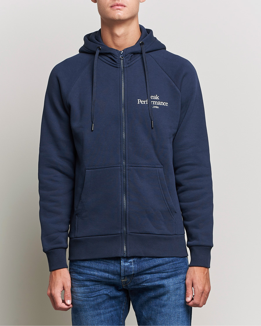 Herre | Gensere | Peak Performance | Original Zip Hoodie Blue Shadow