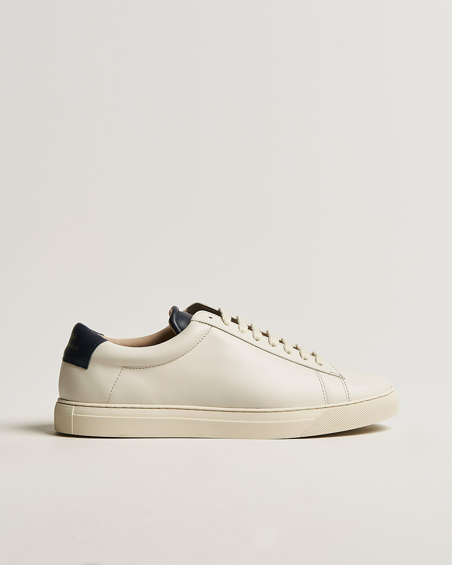 Herre | Zespà ZSP4 Nappa Leather Sneakers Off White/Navy | Zespà | ZSP4 Nappa Leather Sneakers Off White/Navy