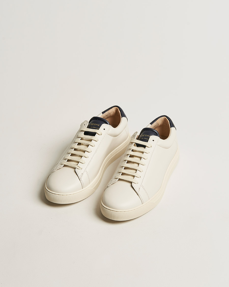 Herre |  | Zespà | ZSP4 Nappa Leather Sneakers Off White/Navy