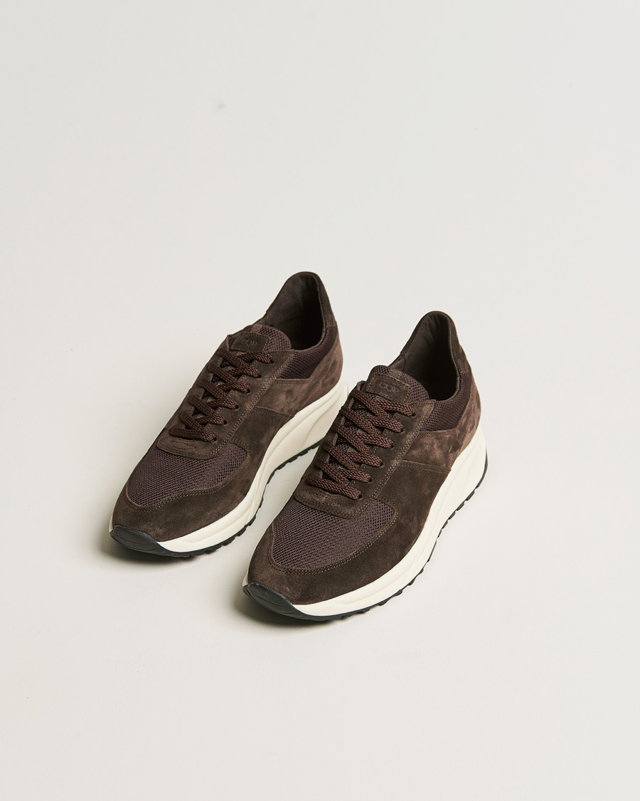 Herre | Running sneakers | C.QP | Stride Suede/Nylon Runner Dark Brown