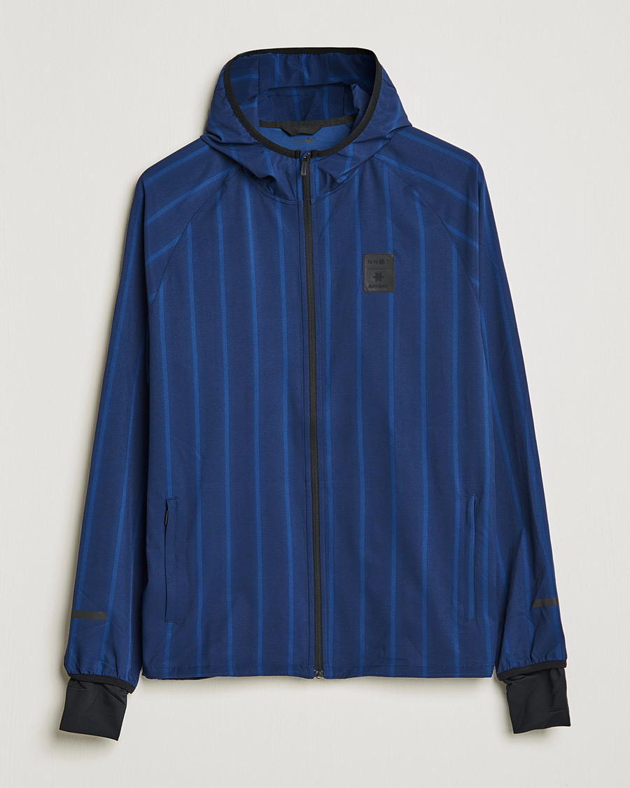 Herre | Gensere | NN07 | Pace Hooded Running Jacket Navy Stripe