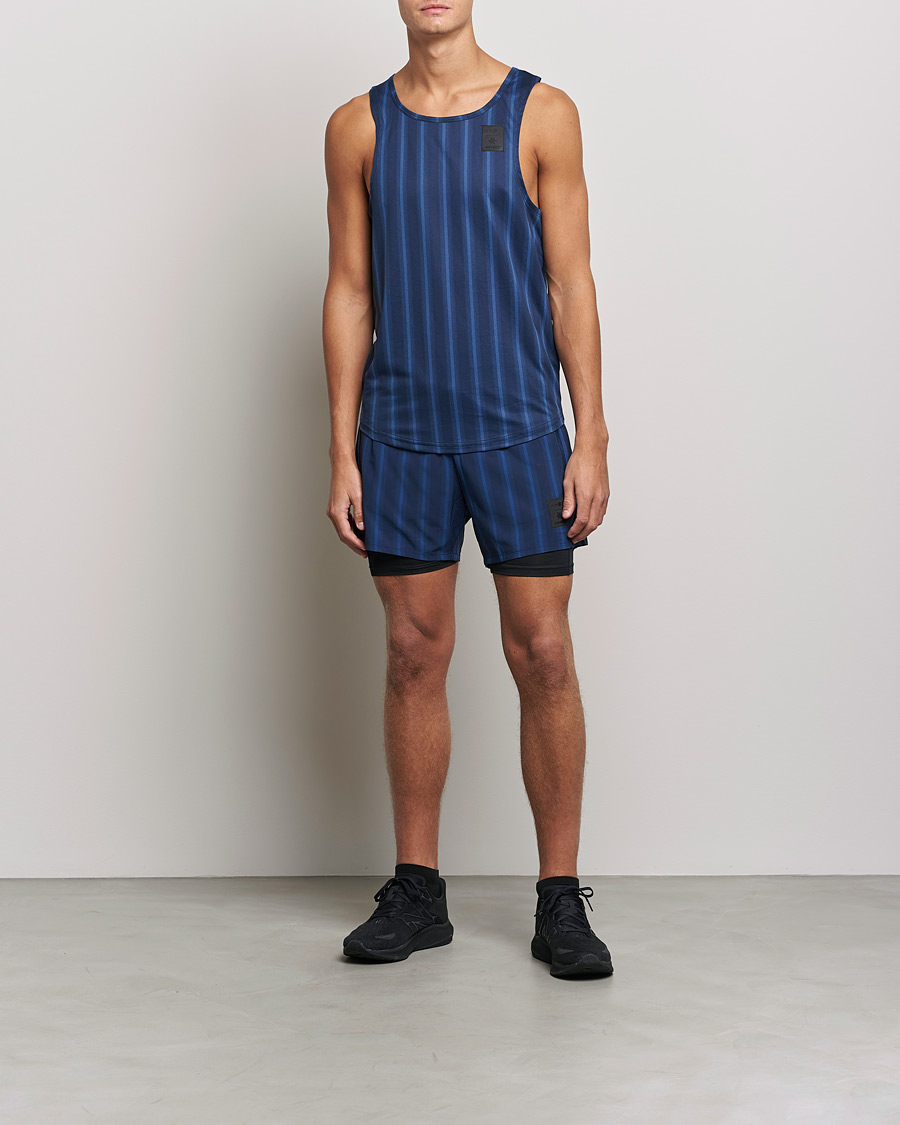 Herre | Shorts | NN07 | Two in One Shorts Navy Stripe