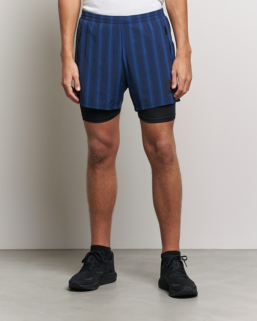 Herre | Shorts | NN07 | Two in One Shorts Navy Stripe