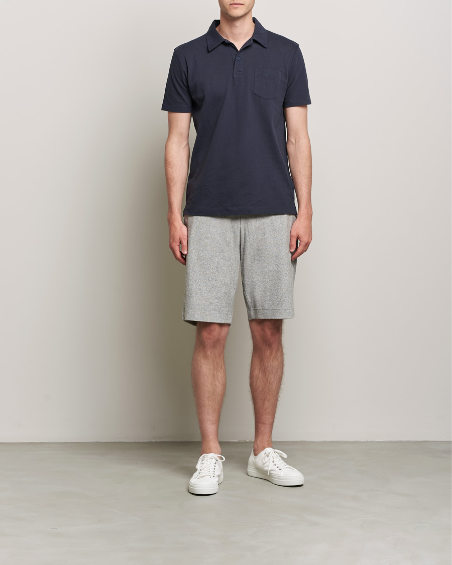 Herre | Shorts | Sunspel | Towelling Shorts Grey Melange