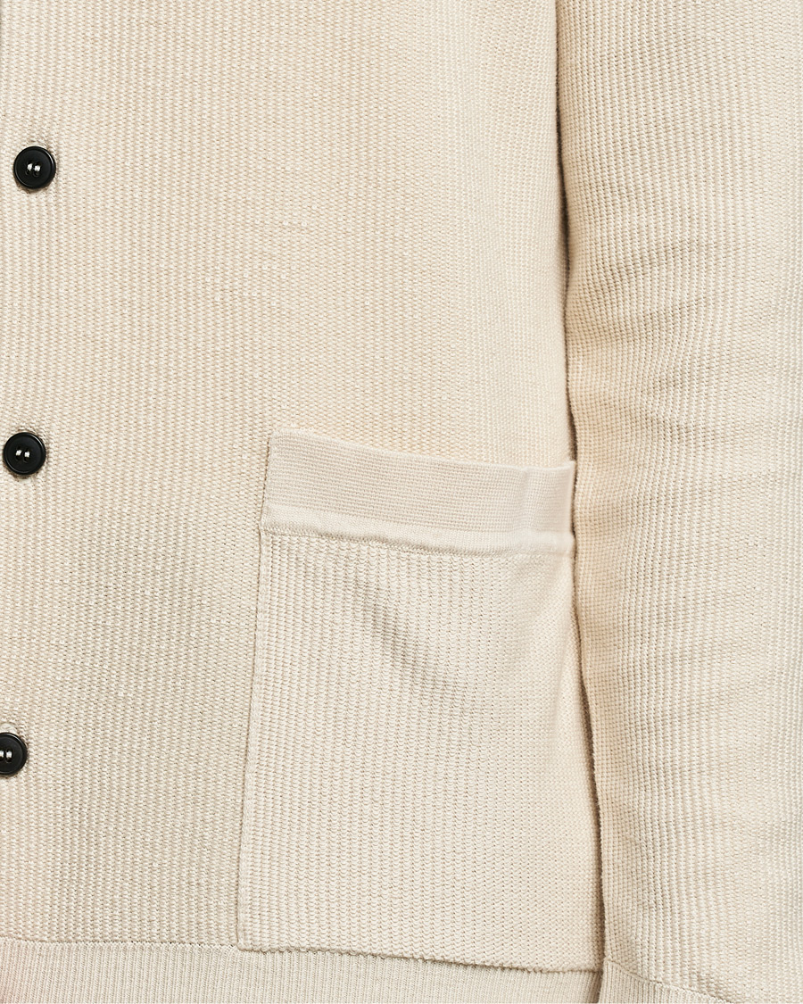Herre | Gensere | Sunspel | Long Staple Cotton Knitted Jacket Ecru
