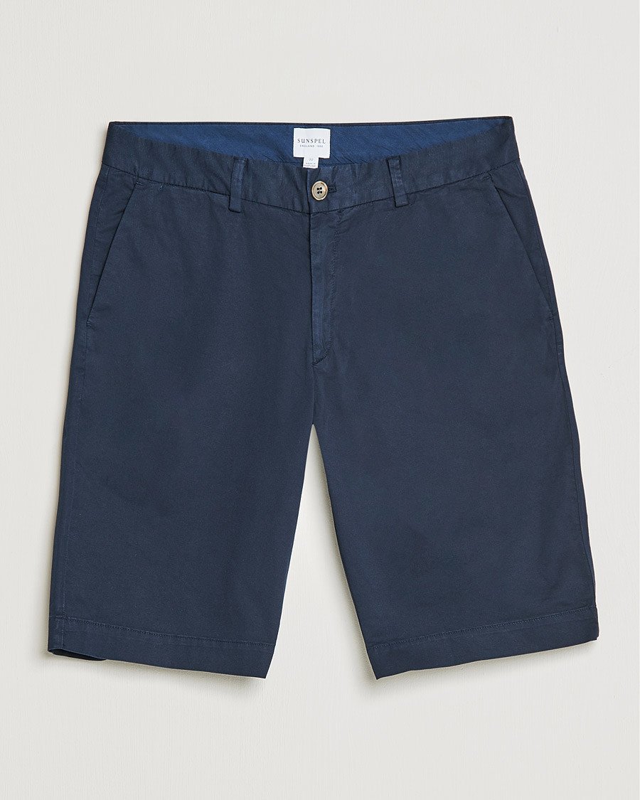 Herre |  | Sunspel | Cotton Chino Shorts Navy