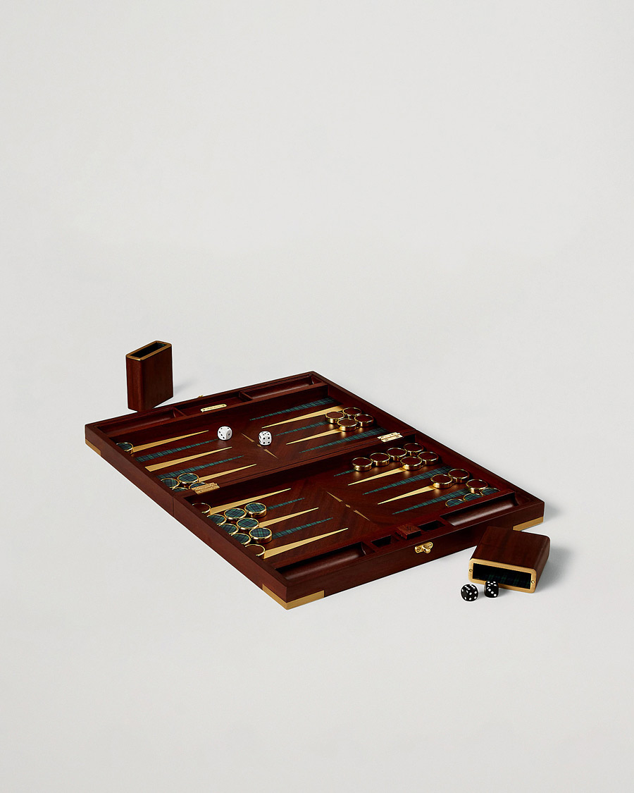 Herre | Ralph Lauren Home Parkwood Wooden Backgammon Set Mahogony/Brass | Ralph Lauren Home | Parkwood Wooden Backgammon Set Mahogony/Brass