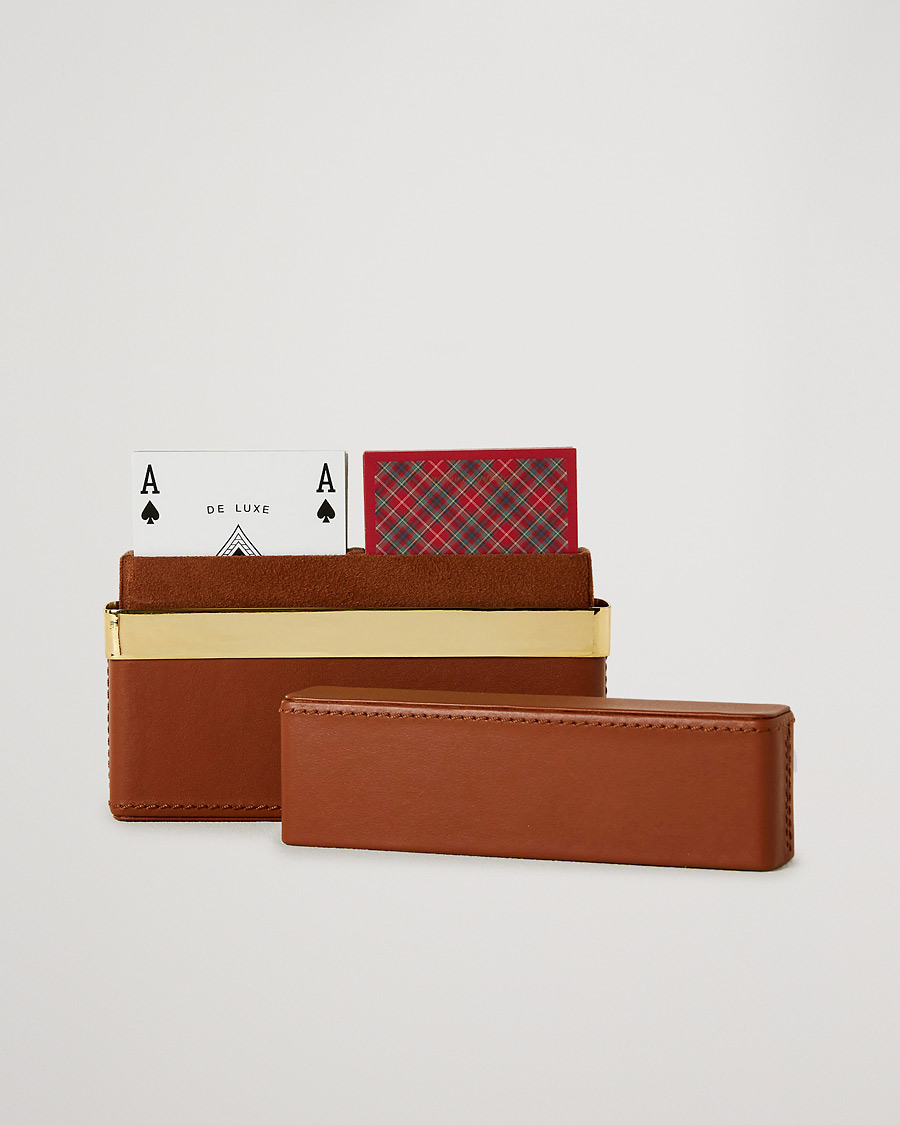 Herre | Til hjemmet | Ralph Lauren Home | Westover Leather Playing Cards Set Brown
