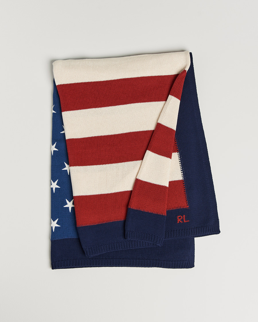 Herre | Tekstiler | Ralph Lauren Home | RL Flag 54x72 Cotton Throw Navy