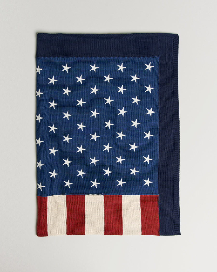 Herre | Ralph Lauren Home RL Flag 54x72 Cotton Throw Navy | Ralph Lauren Home | RL Flag 54x72 Cotton Throw Navy