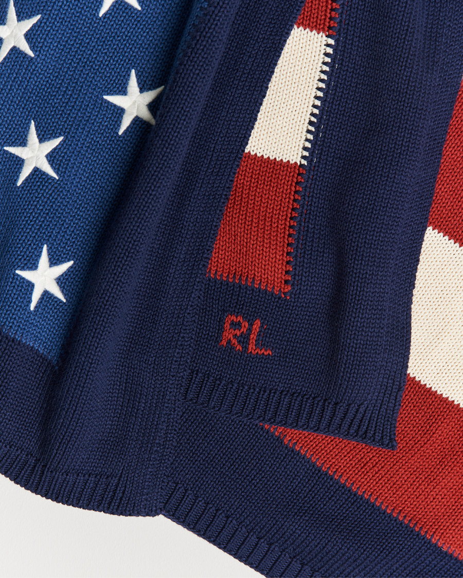 Herre | Ralph Lauren Home RL Flag 54x72 Cotton Throw Navy | Ralph Lauren Home | RL Flag 54x72 Cotton Throw Navy