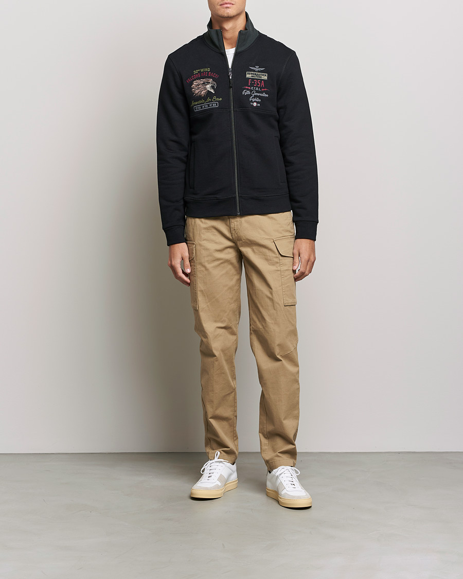 Herre | Gensere | Aeronautica Militare | Full Zip Sweatshirt Jet Black