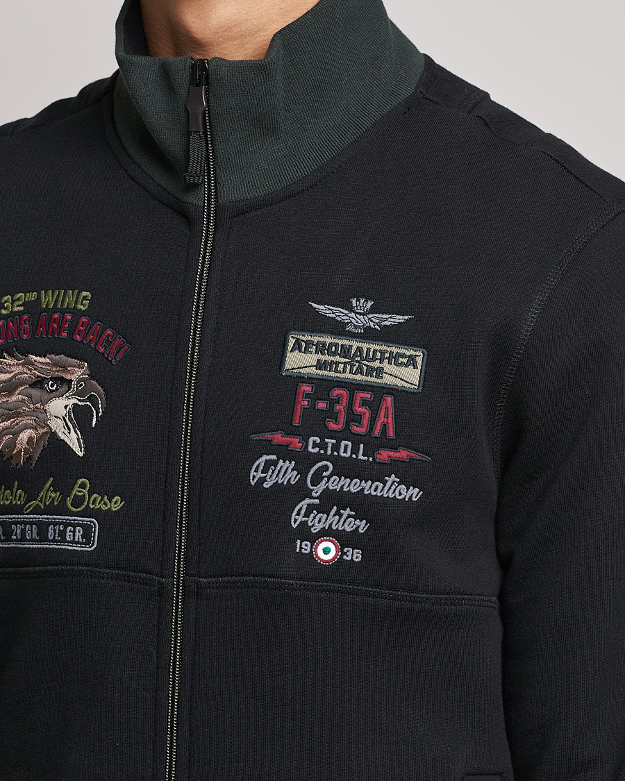 Herre | Gensere | Aeronautica Militare | Full Zip Sweatshirt Jet Black