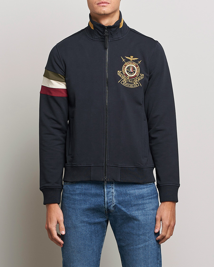 Herre | | Aeronautica Militare | Felpa Full Zip Blu Scuro