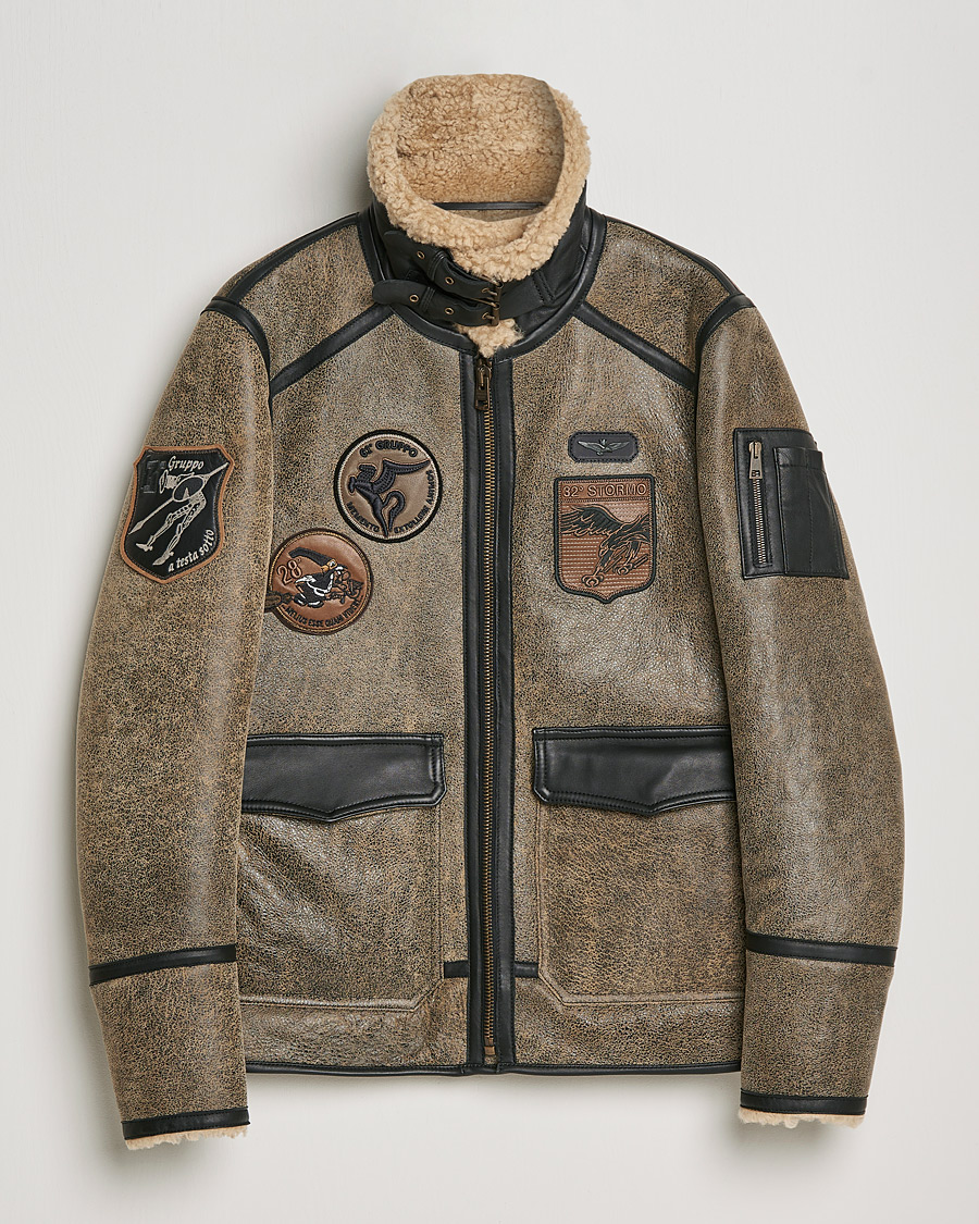 Herre | Jakker | Aeronautica Militare | Aviator Patch Jacket Tabaco