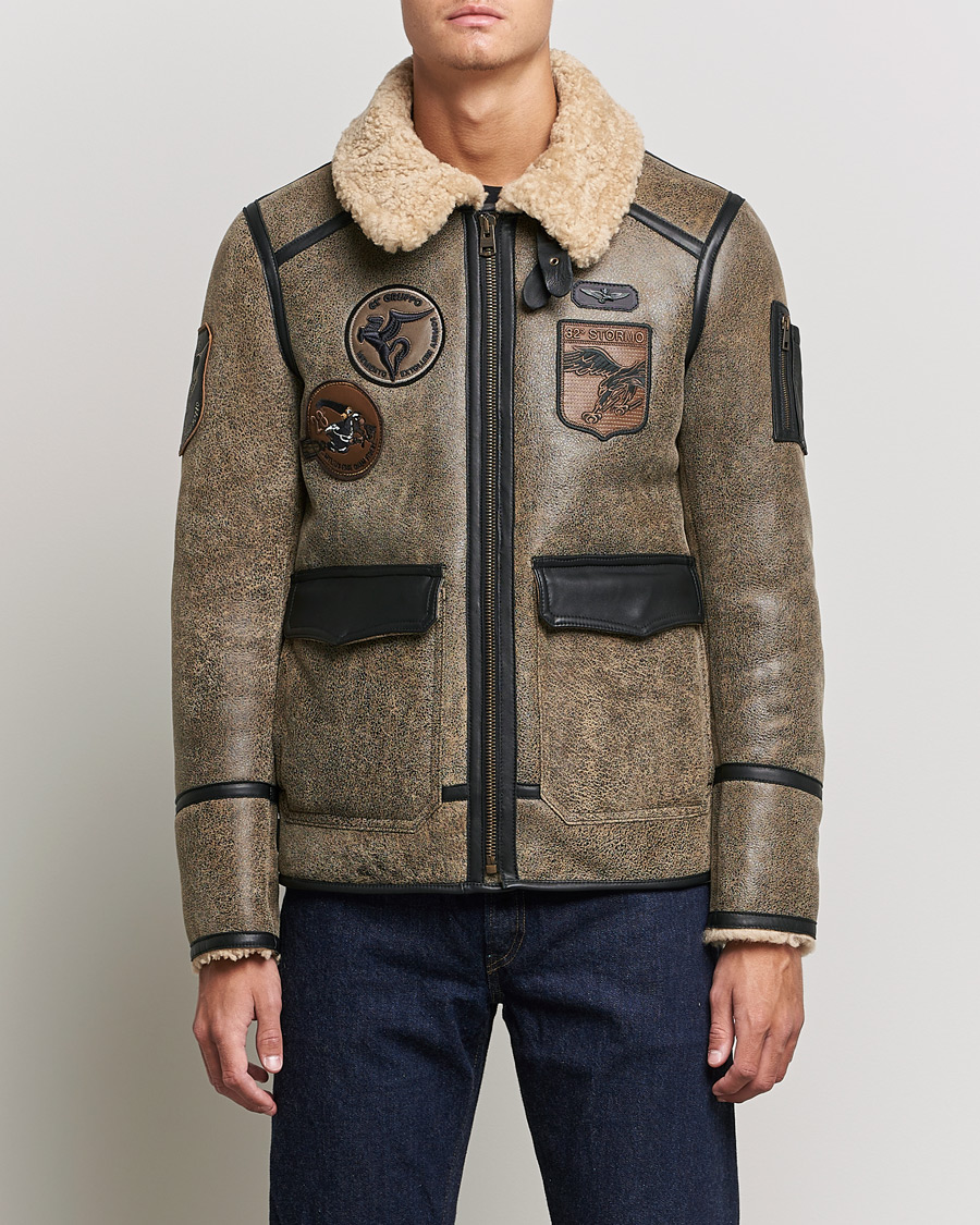 Herre | Jakker | Aeronautica Militare | Aviator Patch Jacket Tabaco