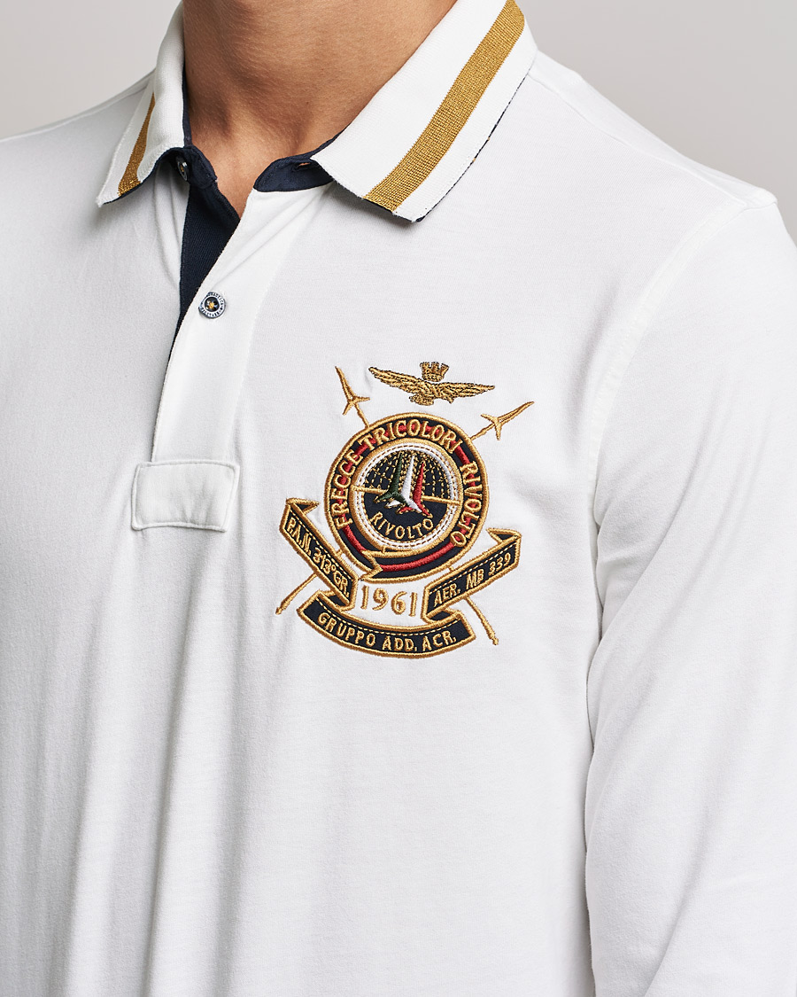 Herre | Gensere | Aeronautica Militare | Long Sleeve Logo Polo Bianco