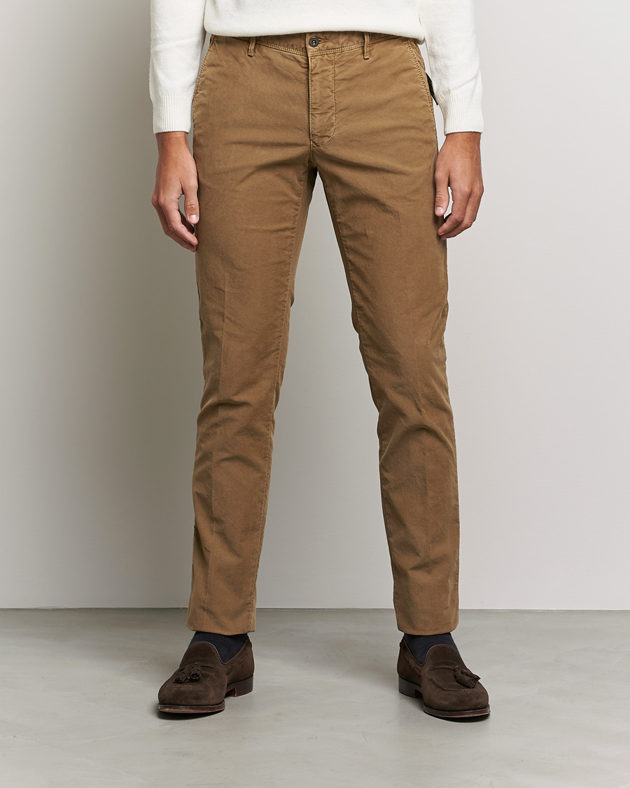 Herre | Bukser | Incotex | Slim Fit Garment Dyed Slacks Brown