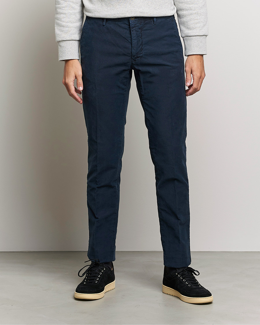 Herre | Bukser | Incotex | Slim Fit Garment Dyed Slacks Navy