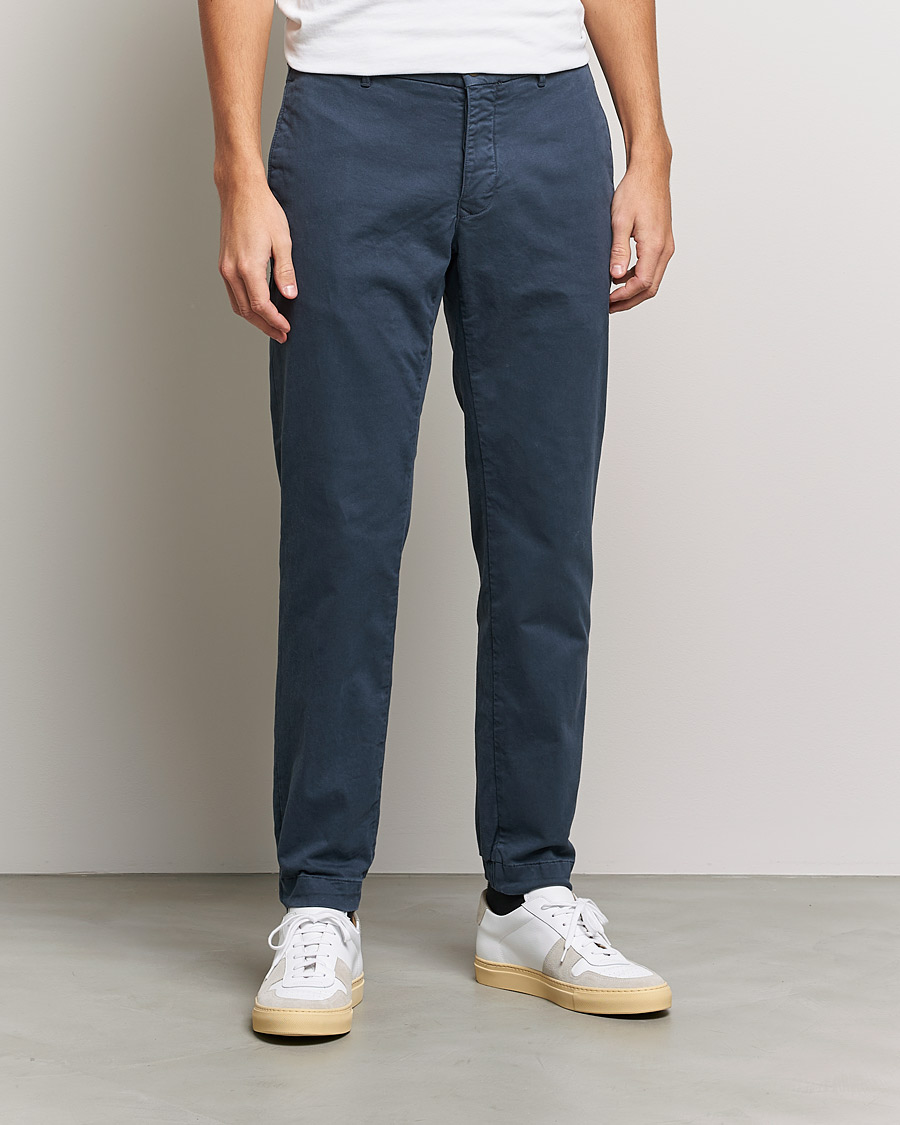 Herre | Drawstringbukser | Incotex | Slim Fit Satin Drawstring Joggers Navy